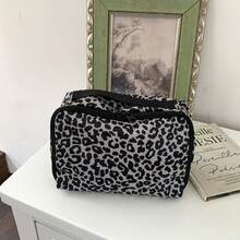 Nueva bolsa de maquillaje portátil de gran capacidad con estampado de leopardo, bolsa de aseo, bolsa organizadora de viaje - neceser - Ver 9