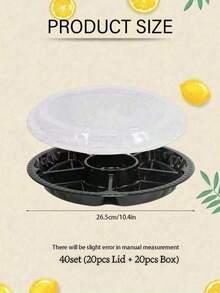 20pcs Round Lidded Trays, Convenient And Practical, 6-Compartment Food Containers, Suitable For Fruits, Vegetables And Snacks, Ideal Food Storage Solution, Also Suitable As Serving Plates For Parties, Buffets And Catering Events, Kitchen Essentials, Home Party Supplies, Holiday Parties, Christmas, Birthday, Wedding - A - View 16