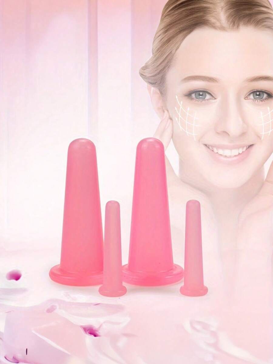 2/4pcs Silicone Facial Lifting Massage Cups, Soft Lip Lifting Cups, Eye Relief Lifting Set - Multicolor - View 1