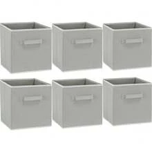 SimpleHouseware Collapsible Storage Bin - 6 Pack - Gris - Ver 3
