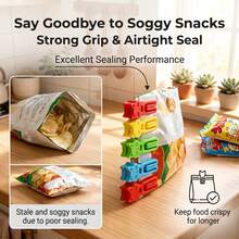 10pcs Random Color Cat Shaped Snack Storage Bags With Sealing Clips, Reusable Food Packaging Pouches, Lightweight Durable Kitchen Organizer, Home Office Pantry Essential Supplies For Dry Goods - Multicolor - View 4