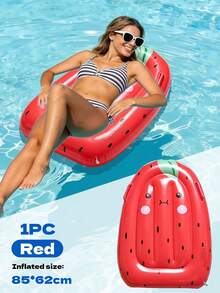 Summer Vacation Cute Cartoon Fruit Theme Adult Inflatable Pool Lounger With Side Armrests, Thickened Leak-Proof PVC Foldable Portable Water Floating Device, Suitable For Beach, Swimming Pool And Vacation Leisure Areas - Multicolor - View 12