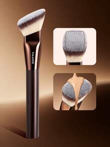 MAANGE 1/8pcs Face Makeup Brushes, Angled Square Foundation Brush, Bronze Brush, Powder Brush, Eyeshadow Brush, Eyebrow Brush, Concealer Brush, Synthetic Bristles/Super Soft Contouring Brush, Concealer Brush, Makeup Tools, Suitable For Daily Face Makeup Use, Travel Essential Makeup Brushes, Foundation Brush For Liquid Makeup/Kabuki Foundation Brush, Vanity/Gift - Brown - View 4