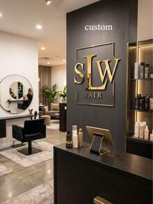 Custom Acrylic Salon Sign - Personalized Beauty & Hair Salon Business Logo Sign - Gift For Female Hairstylist - Spa, Nail, Eyelash Studio Room Decor - Home Entrance Accessory - Multicolor - View 7