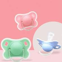 2pcs/Pack Butterfly-Shape Baby Pacifier Soother With Cover For Daily Use(Cherry Round Nipple) And Night Use(Thumb Nipple) - Multicolor - View 4