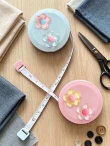 Cinta métrica mini con diseño de flor linda y regla recta transparente, cinta de medición de cintura, cinta métrica suave para el hogar, regla de medición creativa para costura y manualidades, regalo para entusiastas de las manualidades - C - Ver 5