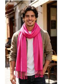 Women's Scarves Casual, Suitable For Winter And Autumn - Hot Pink - View 4