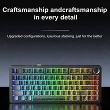 AULA Teclado F75HE 75% con múltiples conexiones, interruptores mecánicos de efecto Hall con respuesta rápida y anti-ghosting completo, diseño de teclas silenciosas con teclas PBT, tamaño compacto adecuado para usuarios de juegos y oficina - Ver 4