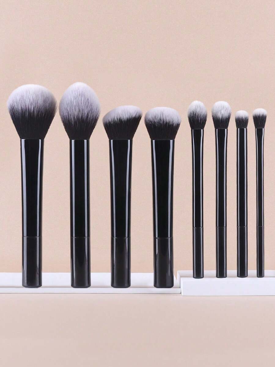 1件多功能化妝刷,粉底刷、腮紅刷、底妝刷、眼影刷、暈染刷、修容刷、修容刷,隨機顏色 - 黑色 - 查看 1