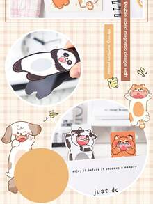 2/12入創意動物圖案磁性書籤，裝飾性書標，文具禮品與獎品，適合日常閱讀 - 彩色 - 查看 5