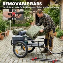 2-In-1 Bike Cargo Trailer & Wagon Cart, Multi-Use Bicycle Trailer With Quick Release 16" Pneumatic Wheels, Kickstand-XY806220 - B71-083V00BK - View 5