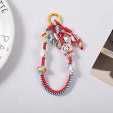 1pc Y2K Style Colorful Beads Zinc Alloy Phone Wrist Strap, Mixed Pendant Keychain, School Backpack Charm - Multicolor - View 3
