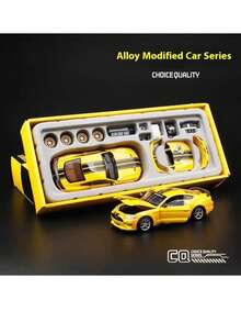 1:42 Ford Mustang GT 2018 車模，紅黃藍塗裝改裝版合金模型玩具，仿真賽車展示收藏禮品 - 彩色 - 查看 14