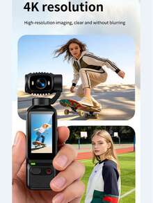 4K Handheld Action Camera, Supports 90° Right/180° Up & Down Rotation, Lighter & More Portable, Suitable For Vlog Video Recording And Life Documentation, With Dual Fill Lights, No App Required, Pocket Vlog Camera, Suitable For Travel And Daily Recording, Back To School Gift - Multi-color B Style - View 6