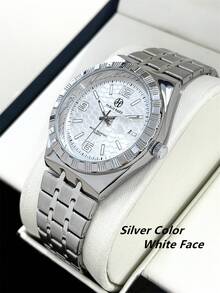 Pablo Raez 1pc Men's High-Quality Watch Accessory Classic Vintage Honeycomb Shape Wristwatch Premium New Luxury Silver Men's Fashion Watch Stainless Steel Non-Fading Strap 50m Waterproof Minimalist Brand Original 50m Waterproof Watch Men's Casual Fashion Quartz Watch Luminous Hands Arabic Numeral Dial Charming White Blue Black High-End Business Wristwatch Suitable For Daily Work Life Vacation Wear Teacher Father Or Male Friend Gift Birthday Graduation Wedding Gift - Silver - View 14