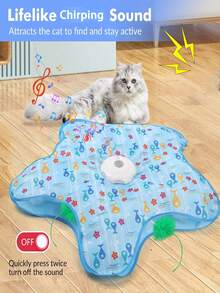 Interactive Cat Toys With Feather Stick Hide And Seek Simulated Motion Of Real Prey Animal Sounds Fun & Interactive Play Game Pet Toy - 霧霾藍 - 查看 2