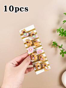 5/10/20/30Pcs Cute Capybara Terry Cloth Hair Tie Set, Suitable For Daily Use Clothing Accessories, Girls Hair Accessories - Multicolor - View 9