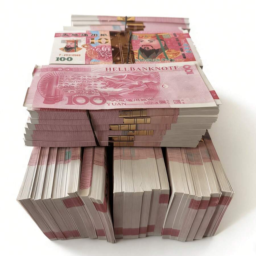 Ancestor Money, Flammable Material, 600 Sheets Of Chinese Paper Money, -Friendly Combustible Paper Money, Suitable For Ancestor Worship, Pet Memorial, Holiday Dration, And Attracting Wealth And Good Fortune - 600件 - 查看 1