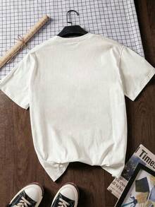 Y2K Lady's Summer Beach Vacation Top, Urban Graffiti Portrait Girl Print Short-Sleeved Women's T-Shirt, Casual, Versatile And Comfortable Style. - 白色 - 查看 3