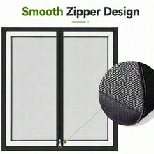 Zippered Window Screen Mesh, Self-Adhesive Mosquito Curtain, Breathable Fly And Insect Protection Net, DIY Easy Install Screen, Suitable For Home Bedroom Living Room Kitchen - Black Single-zipper Window Screen - View 6