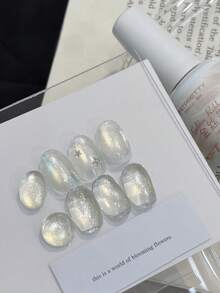 2026 New White Water Cat Eye Nail Gel, Gold Thread Glass Bead Crystal Rhinestone Glossy Effect, Brightening Versatile Suitable For All Skin Tones, Long-Lasting Durable, Professional Nail Salon Wearable Nail Light Therapy Gel - Multicolor - View 2