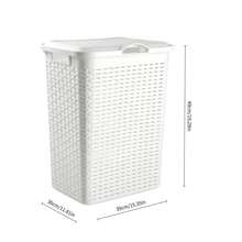 Large Plastic Laundry Basket, Bathroom Dirty Clothes Nordic Style Storage Basket, Large Household Size With Lid, Japanese Style Custom Laundry Basket. - View 8
