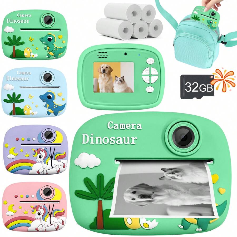 Kids Children Instant Camera Instant Print With Digital Camera 1080P Camera 48MP Ultra-Clear Photos Lightweight And Portable Camera Toy Kids Camera For Kids Camera Children's Camera For Boys And Girls Christmas, Birthdays Gifts For Girl And Boy - Multicolor - View 1