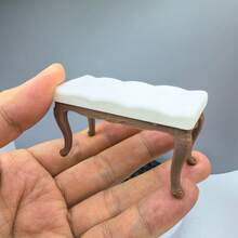 Bangku Kepala Ranjang Ukir Baru untuk Model Rumah, Bangku Panjang Realistis, Model Furnitur Miniatur, Ornamen Bangku Mini untuk Rumah Peri, Cocok untuk Dekorasi Rumah Mini Skala 1:12 (Bahan Plastik Keras) - Bangku samping tempat tidur - View 8