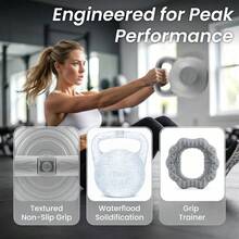 Shoze Versatile Home Fitness Bundle Fillable 8kg Kettlebell Pair Grip Rings Custom Weight Yoga Strength Training Gear - Grey - View 3