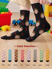 Calcetines de media caña con patrón personalizado para niños, adecuados para regalos - Multicolor - Ver 5
