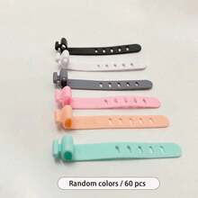 60/30/10PCS Silicone Cable Organizer Bag Travel Reusable USB Cable Ties Cable Wraps Cable Storage Straps - Multicolor - View 7