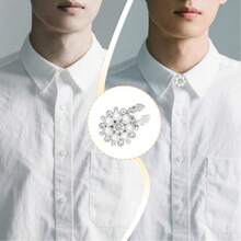 17pcs Unisex Shirt Button Covers, Includes 12 White Sewing Buttons, Detachable Pearl Button Pins For Shirt, Hat And Other Clothing Decoration - Multicolor - View 4