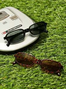 Shadewire 2pcs/4pcs Casual Rectangular Women Glasses Sets, Minimalist Design For Daily, Beach, TravelVintage Retro - Multicolor - View 1