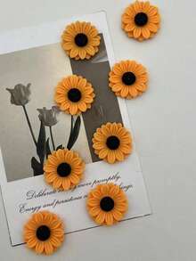 1/3/5/8/10/12/14/20pcs Fun Sunflower Resin Fridge Magnets, Suitable For Kitchen Refrigerator, Can Be Used As Small Gifts For Family And Friends, Warm And Shiny Sunflower Decorative Magnets, Table Decoration, Kitchen Decoration, Suitable For Kitchen, Living Room, Office, Bulletin Board, Holiday Gift - one-size - View 29