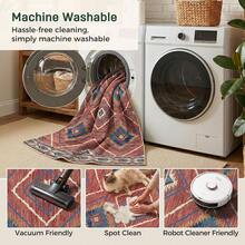 Maschinenwaschbarer Teppich, unisex, rote Farbe, 120 x 180, marokkanischer Stil, Wohnzimmer, Küche, Schlafzimmer, Flur, Esszimmer VXDI - Schwarz - Übersicht 4