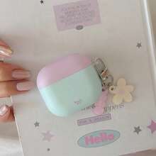 Korean Style Minimalist 4-Color Matte Colorblock + Small Flower Pendant Earphone Case Compatible With AirPods Pro 3 New Pro 2 Protective Cover Pro Cute Apple 4 Minimalist 3 Personalized 1/2 Generation Women's Earphone Case Protective Cover Spring/Summer Earphone Case/Birthday Gift/Holiday Gift - Multicolor - View 13