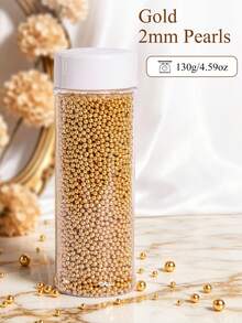 130g/4.59oz 金色蛋糕裝飾圓珠，適用於冰淇淋、杯子蛋糕、烘焙、蛋糕裝飾、婚禮、生日派對、聖誕派對裝飾。僅供裝飾，不可食用。 - 香檳金 - 查看 9