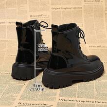 Winter Women's Comfortable Fashion Versatile Ankle Boots, Thick Lined Solid Color Ankle Boots, Snow Boots. - Black - View 6