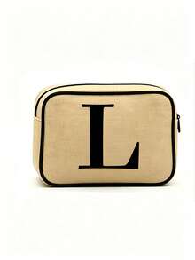Bolsa de Linho Amarela de Grande Capacidade com Zíper, Bolsa de Armazenamento Multiuso com Acabamento Preto, Bolsa de Higiene Pessoal Diária/Viagem Adequada para Deslocamento, Volta às Aulas, Viagem, Piquenique, Camping, Aventura ao Ar Livre e Mais, Presente do Dia do Professor, Presente de Formatura, Acessório de Casamento, Presente de Aniversário - Multicolorido - Visão 16