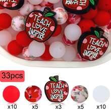 33pcs Silicone Beads With Four Seasons Fruit Elements, Red And Yellow Apple Strawberry Lemon Cherry Elements, Beads Accessories For Enthusiasts To Make Earrings Necklaces Bags Chains Beaded Pens Phone Chains Beaded Makeup Brushes And Other DIY Sets, Fruit Season Suitable For Holiday Gifts Birthday Gifts - Seasonal Fruit Elements - View 15