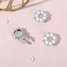 17pcs Unisex Shirt Button Covers, Includes 12 White Sewing Buttons, Detachable Pearl Button Pins For Shirt, Hat And Other Clothing Decoration - Multicolor - View 6