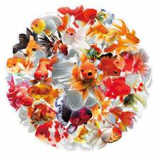 50 piezas Pegatinas transparentes de pez dorado, decoración de animal de pez pequeño realista, material de pegatinas para acuario de peces PET y álbum de recortes - Multicolor - Ver 6