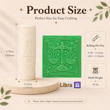 12 Zodiac Embossed Rolling Pin, Astrology Clay Texture Roller, Polymer Clay Stamp Tool, Ceramic Pottery Embossing Roller For DIY Craft Making - Multicolor - View 22