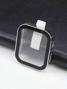 Glass + Protective Case Compatible With Apple Watch 42 46mm 45mm 41 49 44mm 40mm, Straight Edge Screen Protector Cover, Compatible With Apple Watch SE 6 7 8 9 10 11 Ultra - Silver - View 5