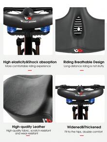 WEST BIKING Widened Bike Seat Thickened Sponge Spring Suspension Hollow Breathable Casual Comfortable Riding Gear - Multicolor - View 6