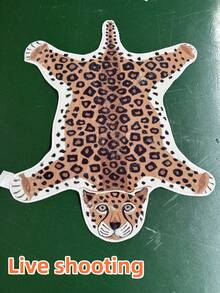 1pc Plush Leopard Brown Area Rug - Soft, Absorbent, Suitable For Bedroom, Living Room Or Bathroom, Machine Washable, Bath Mat, Decorative Rug, Bedroom Decor, Small Rug, Carpet, Home Decor, Living Room Rug, Living Room Small Rug, Bedroom Rug, Living Room Home Decor - Multicolor - View 5