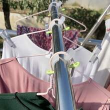24/12 piezas Ganchos de plástico para colgar ropa, Ganchos de plástico resistentes al viento, Ganchos de plástico prácticos resistentes al viento para uso doméstico, Adecuados para colgar ropa, barras de ropa, cuerdas para tender - Ligeros y portátiles, fáciles de guardar cuando no se usan. - ganchos para perchero - Ver 6