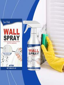 JUE FISH Wall Direct Spray Paint/Even Coloring, Covers Mold Spots, Stains, Graffiti, Peeling/Built-In Paint Repair + Restoration Effect, No Complicated Tools Needed, Hand-Shaken Direct Spray, - A - View 4