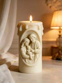 Holy Family Silicone Candle Mold Candle Mold For Candle Making Easy-To-Demold Reusable Exquisite Craftsmanship DIY Religious Candle Mold For Church Gifts Religious Festivals Home Blessings - Christ's Column - View 4