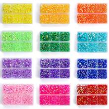 2700pcs Boxed Assorted Sizes 6-Grid Flat Back Resin Rhinestones, DIY Resin Accessories For Clothing, Shoes, Cup And Fan Decoration - Multicolor - View 12